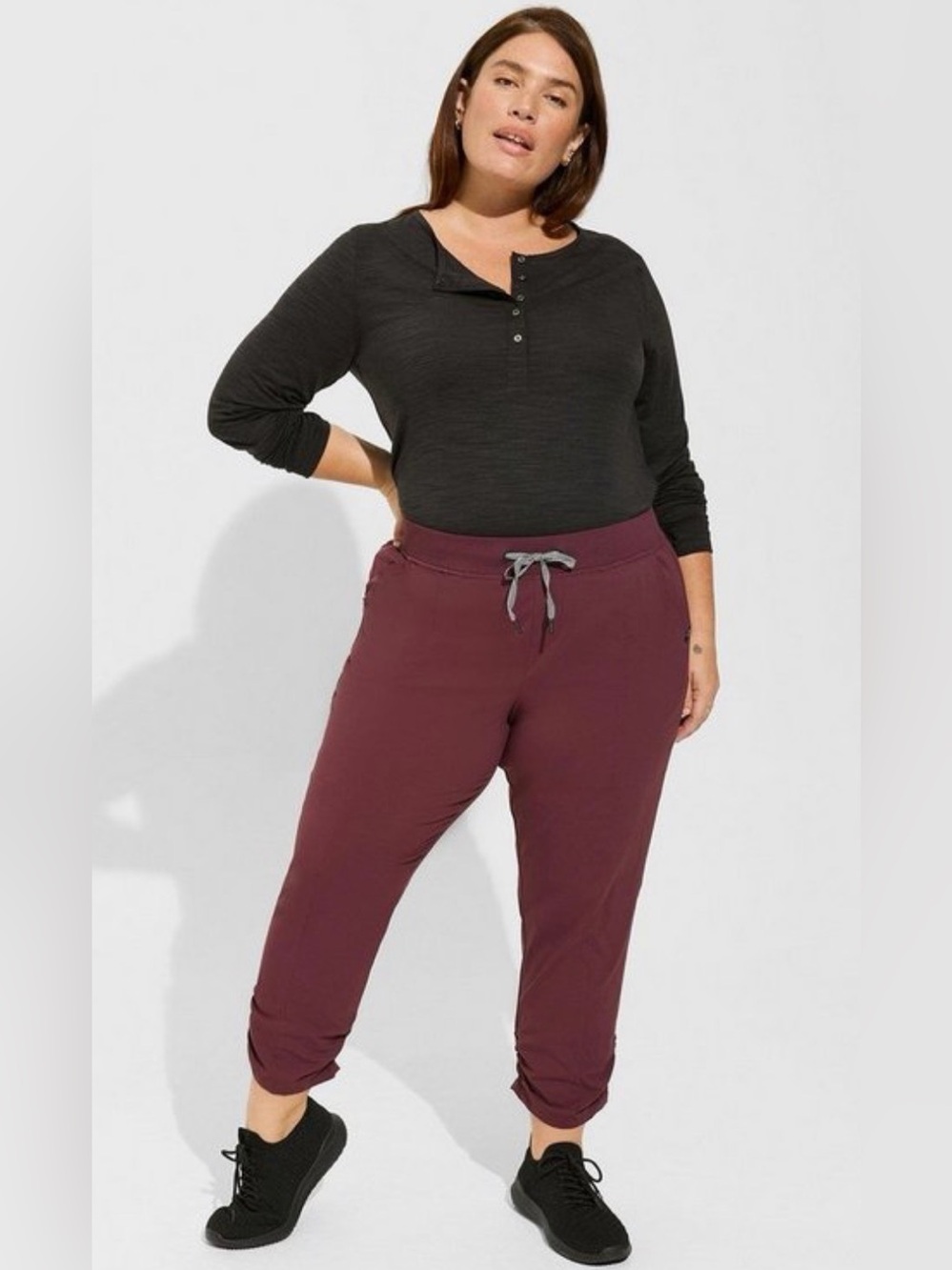 Torrid Happy Camper Women's Burgundy Drawstring Joggers with Elastic Cuffs- 3X